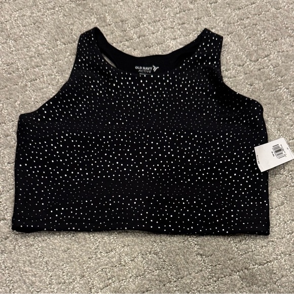 🔖NWT Old Navy Pink and Black Sparkle Crop Tank Tops - 8 - Picture 3 of 4